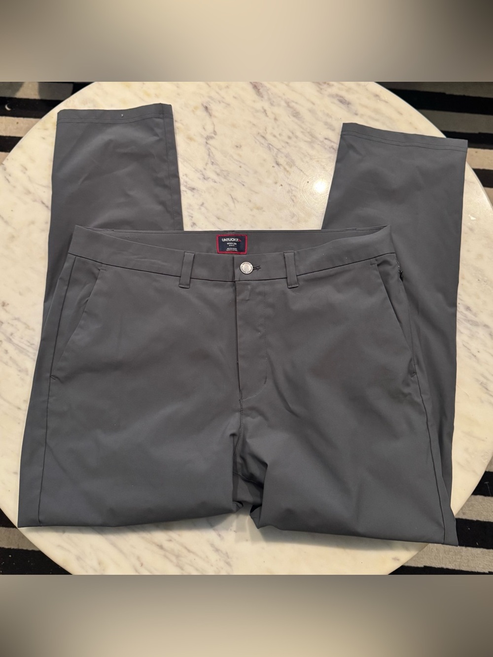 UNTUCKit 32x30 Slim Fit Traveler Pants Gray